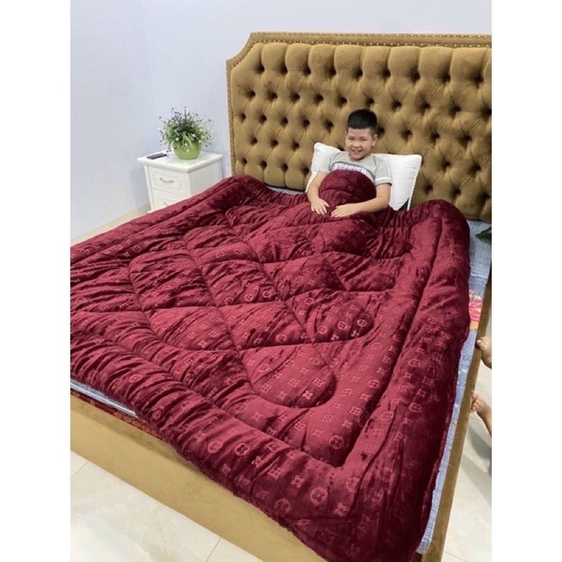 Chăn lông cừu thương hiệu LV đại hàn nặng 3.3kg mẫu mới nhất 2023