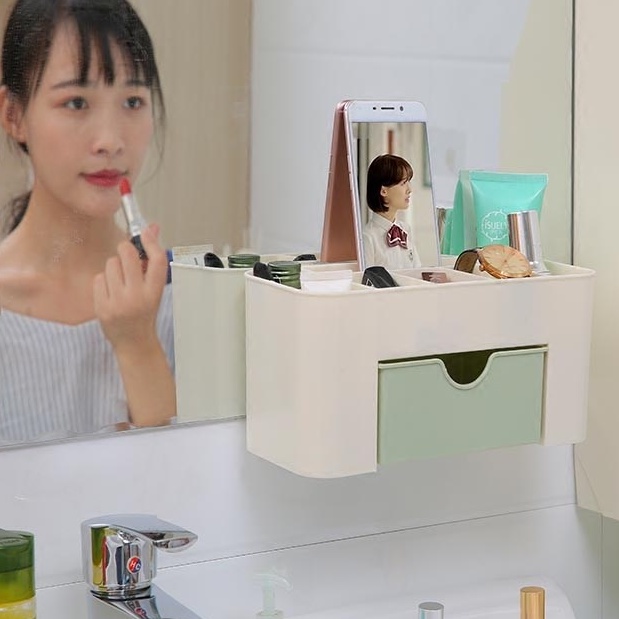 Hộp bút kệ đựng đồ trang điểm mĩ phẩm trang sức đa năng có ngăn kéo mini để bàn là quà tặng đáng yêu cho bạn gái