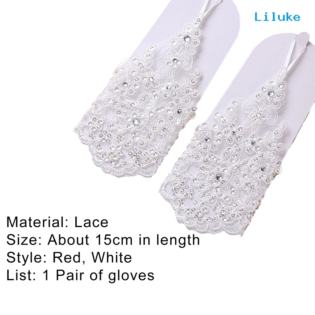 Găng Tay Ren Hở Ngón Mềm Mại Cho Cô Dâu