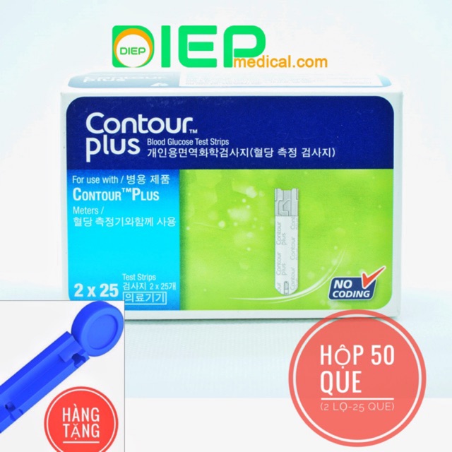 Que thử đường huyết CONTOUR PLUS (hộp 50 que/2 lọ)