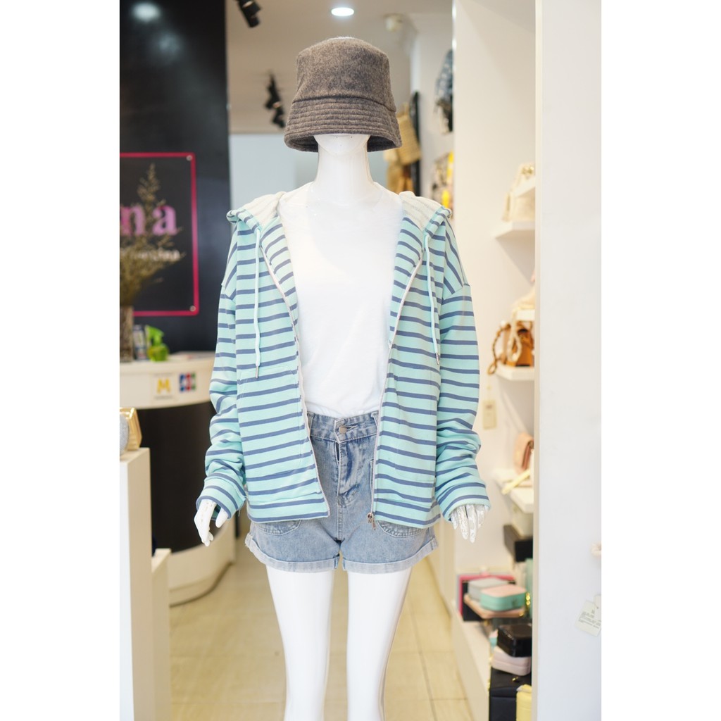 Áo khoác thun menina 074 sọc xanh | BigBuy360 - bigbuy360.vn