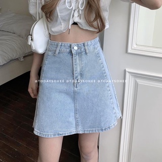 [Hàng có sẵn] Chân váy ngắn jeans sáng