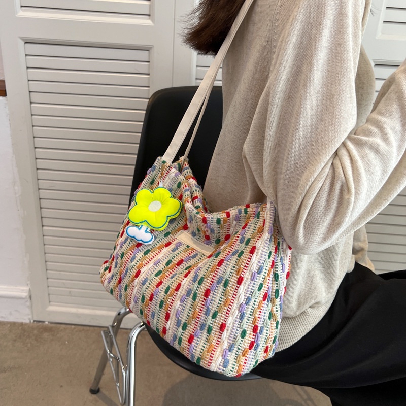 Túi Xách Đeo Vai Vải Dệt Thời Trang Mùa Hè Dành Cho Nữ