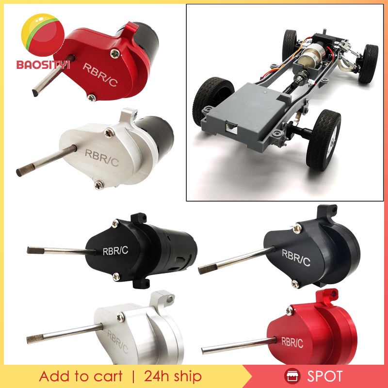 Hộp Số Kim Loại Toàn Diện 1 [Baosity1] Với Động Cơ Chổi Than 370 Cho Xe Tải WPL D12 Màu Đen Có Động Cơ