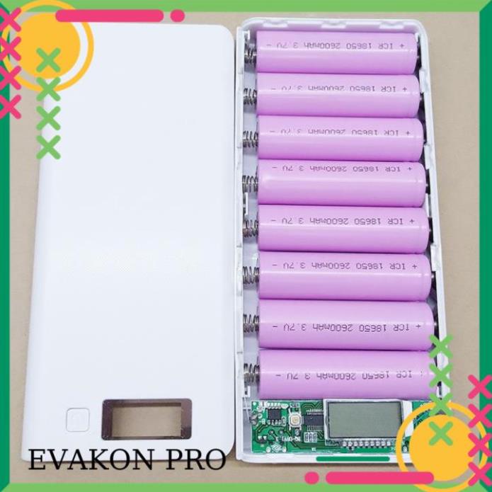 Mạch sạc dự phòng 2A xịn BQ-U8V2.0+Vỏ nhựa 8 cell +lò xo đã hàn về chỉ việc dùng (Chưa pin) mach sac pin 18650