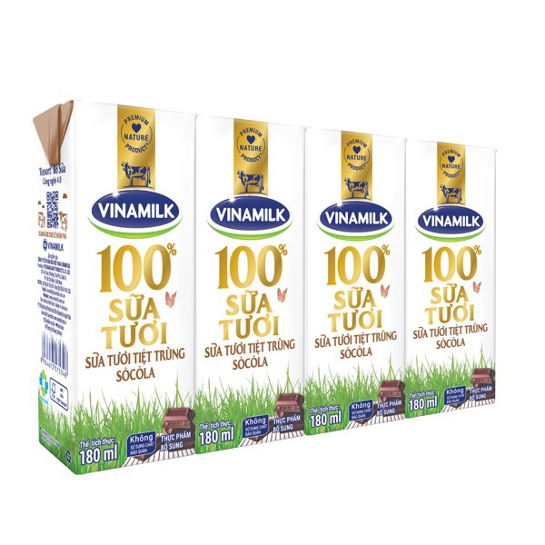 [ ĐỦ MÙI ] Sữa Tươi Tiệt Trùng Vinamilk - 180ml X 4 hộp
