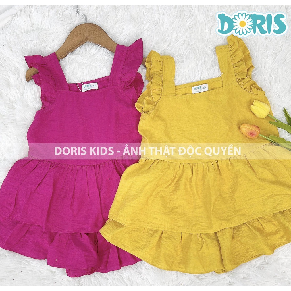 Bộ Mặc Nhà Bé Gái Chất Đũi Lụa Nhẹ Mát Doris Kids.