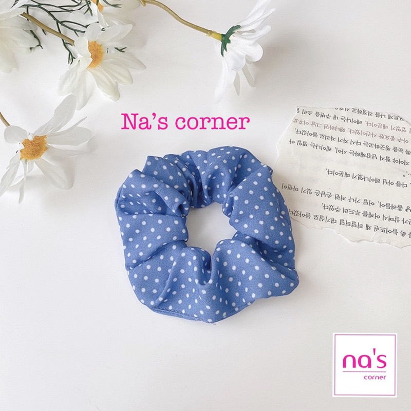 Thun cột tóc vải chun buộc xanh dương - Link 1