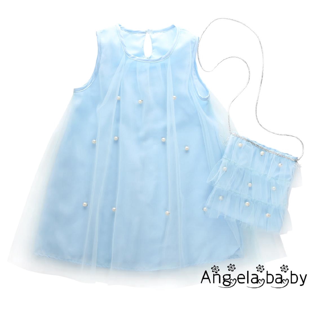 Kids Baby Girl Princess Party Dress Pearl Tulle Dresses Summer Sundress