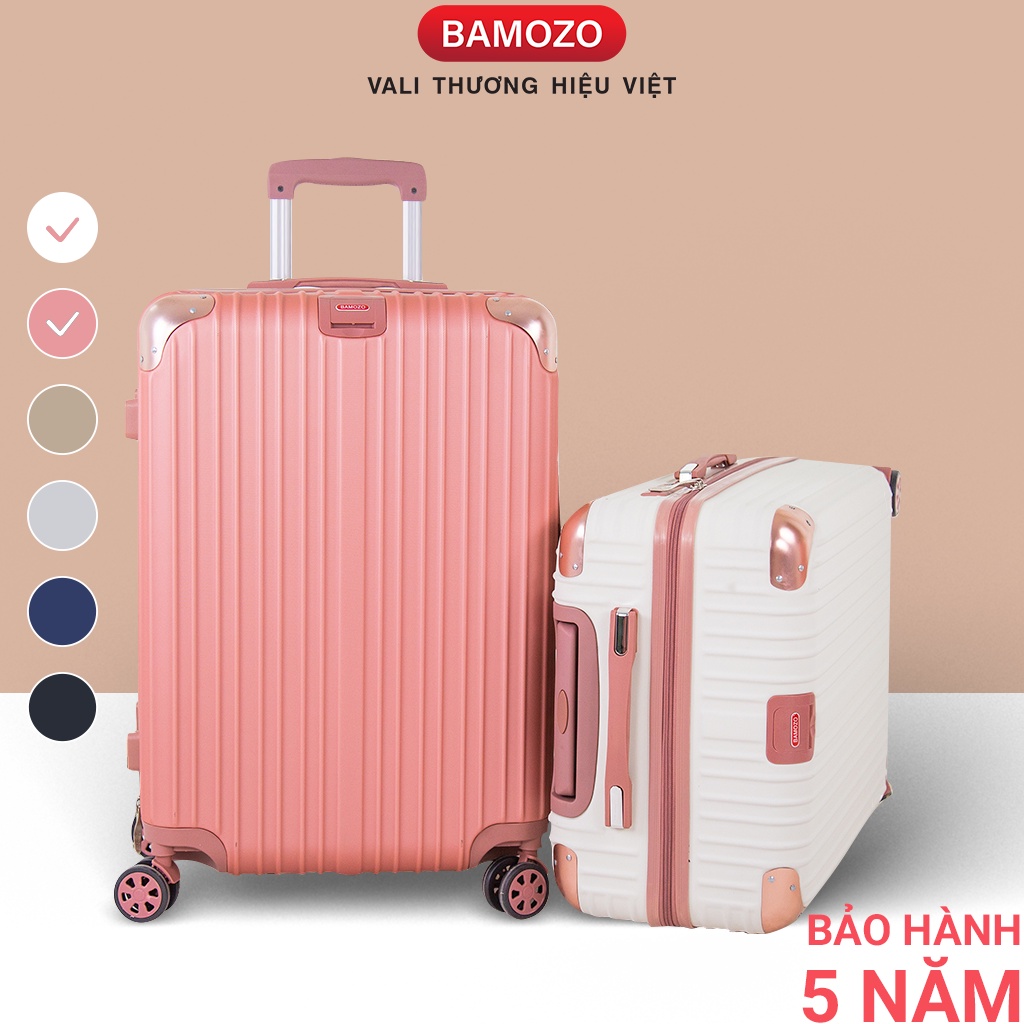 Vali du lịch Bamozo 8809 ,vali kéo nhựa size 20 inch,size 24 inch - Bịt 4 góc kim loại chống va đập cực tốt