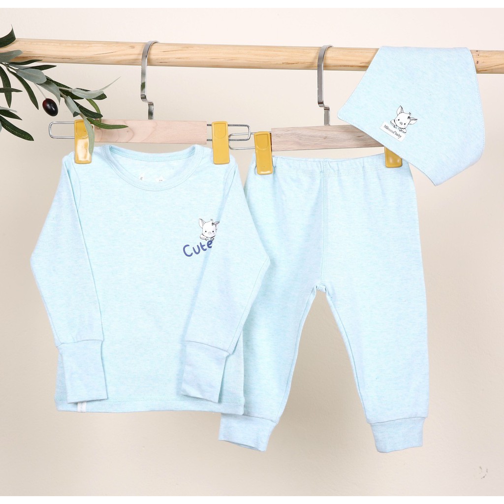 Momma - Bộ dài tay Active kèm khăn tam giác bé trai 6-24m