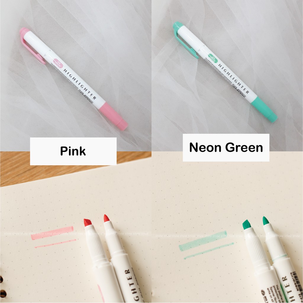 Bút Highlighter Zhipai dupe Mildliner Zebra - Bút đánh dấu 2 đầu - STHM Stationery