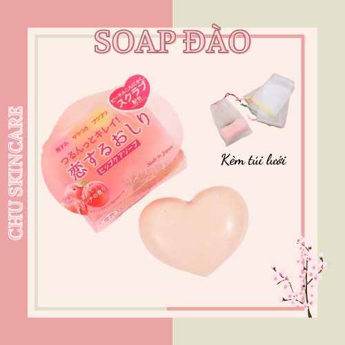 [Tặng túi tạo bọt] Xà Phòng Làm Giảm Mụn Và Thâm Mông Pelican Trái Đào Hip Care Soap 80g