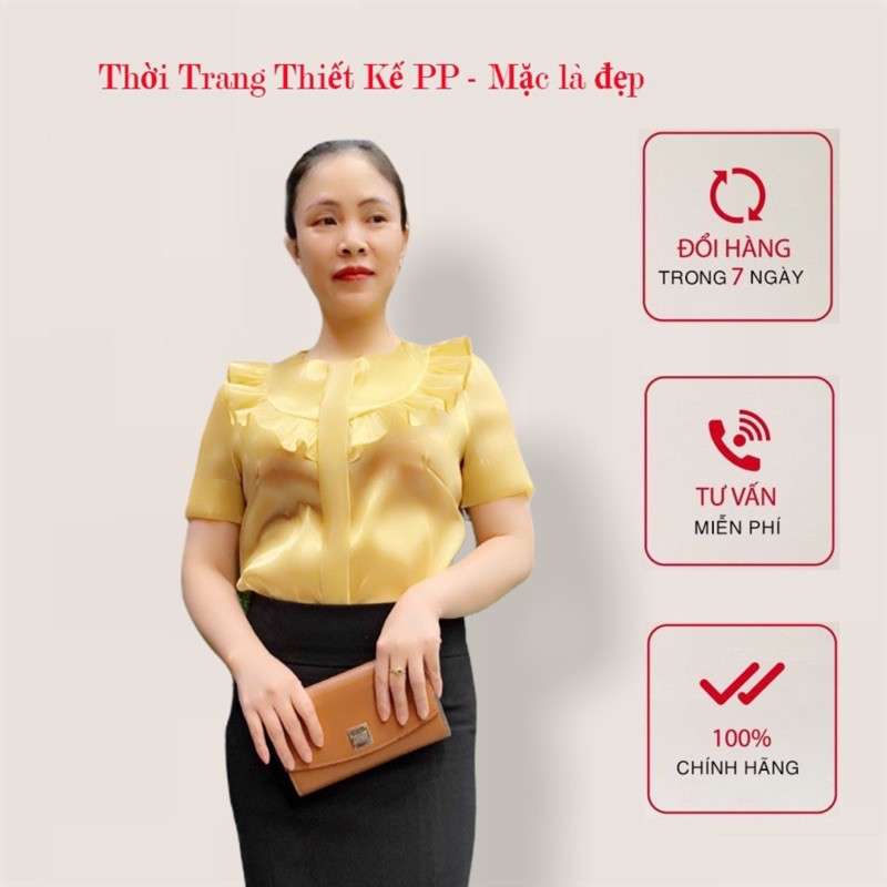 Áo sơ mi nữ trẻ trung chất liệu tơ tằm cao cấp - Hàng thiết kế chính hãng Thời Trang PP | BigBuy360 - bigbuy360.vn