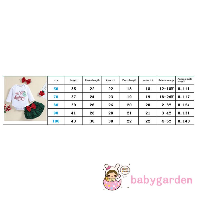 Bộ áo liền quần tay dài cổ tròn in chữ + quần short nhún bèo + băng đô đính nơ kim sa lấp lánh cho bé gái