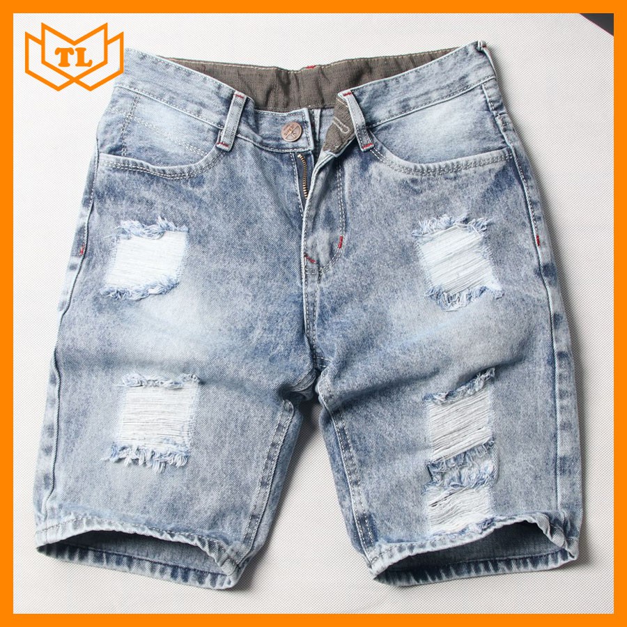 Quần short jean nam rách thời trang TL414 Shop Thành Long chuyên quần jean nam