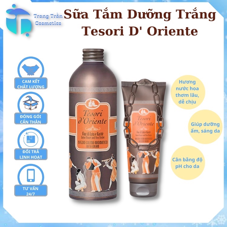 Sữa tắm nước hoa Tesori D' Oriente Chính Hãng làm trắng da, Sữa tắm lưu hương thơm kèm vòi 250ml-500ml | BigBuy360 - bigbuy360.vn