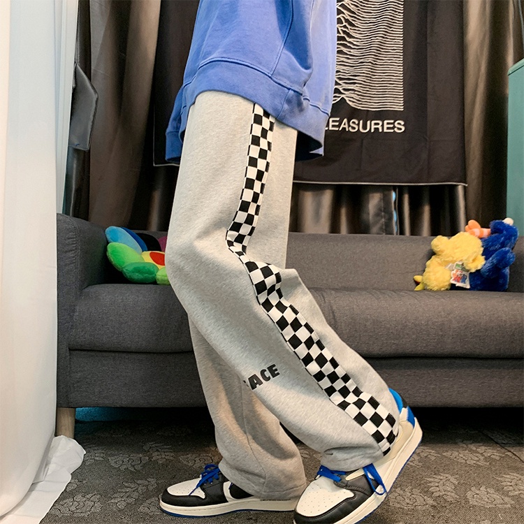 Quần Dài Nam Nữ Unisex Dáng Rộng Ống Đứng Phối Sọc Kẻ Caro Thời Trang MIXX_MEN QUAN NAM 108