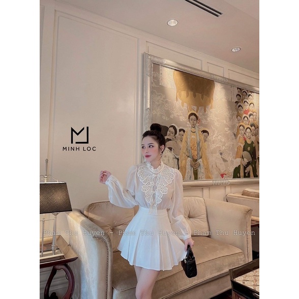 [ 𝐅𝐑𝐄𝐄 𝐒𝐇𝐈𝐏 ] SÉT ÁO CỔ  BÈO REN MIX CV PHỐI SIÊU XINH