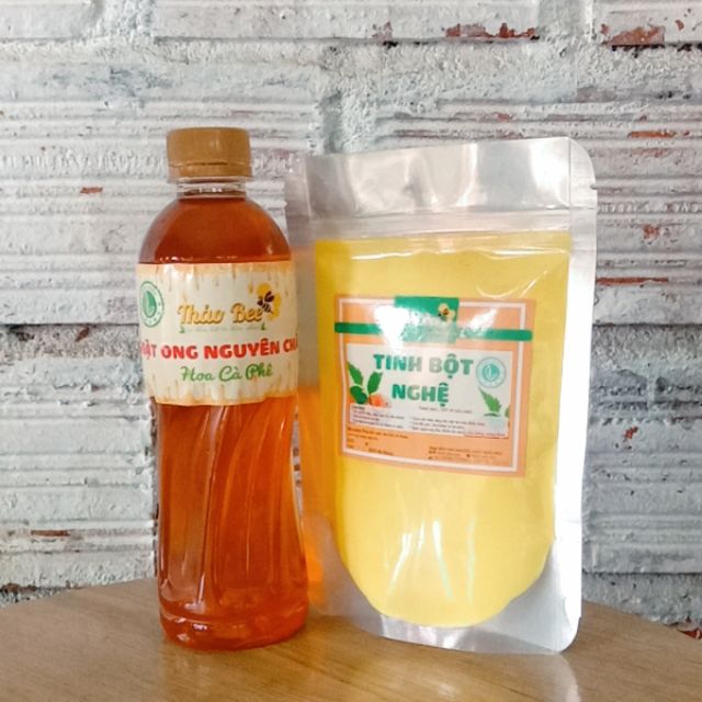 Mật ong 330ml + 100gr tinh bột nghệ đỏ Đaklak