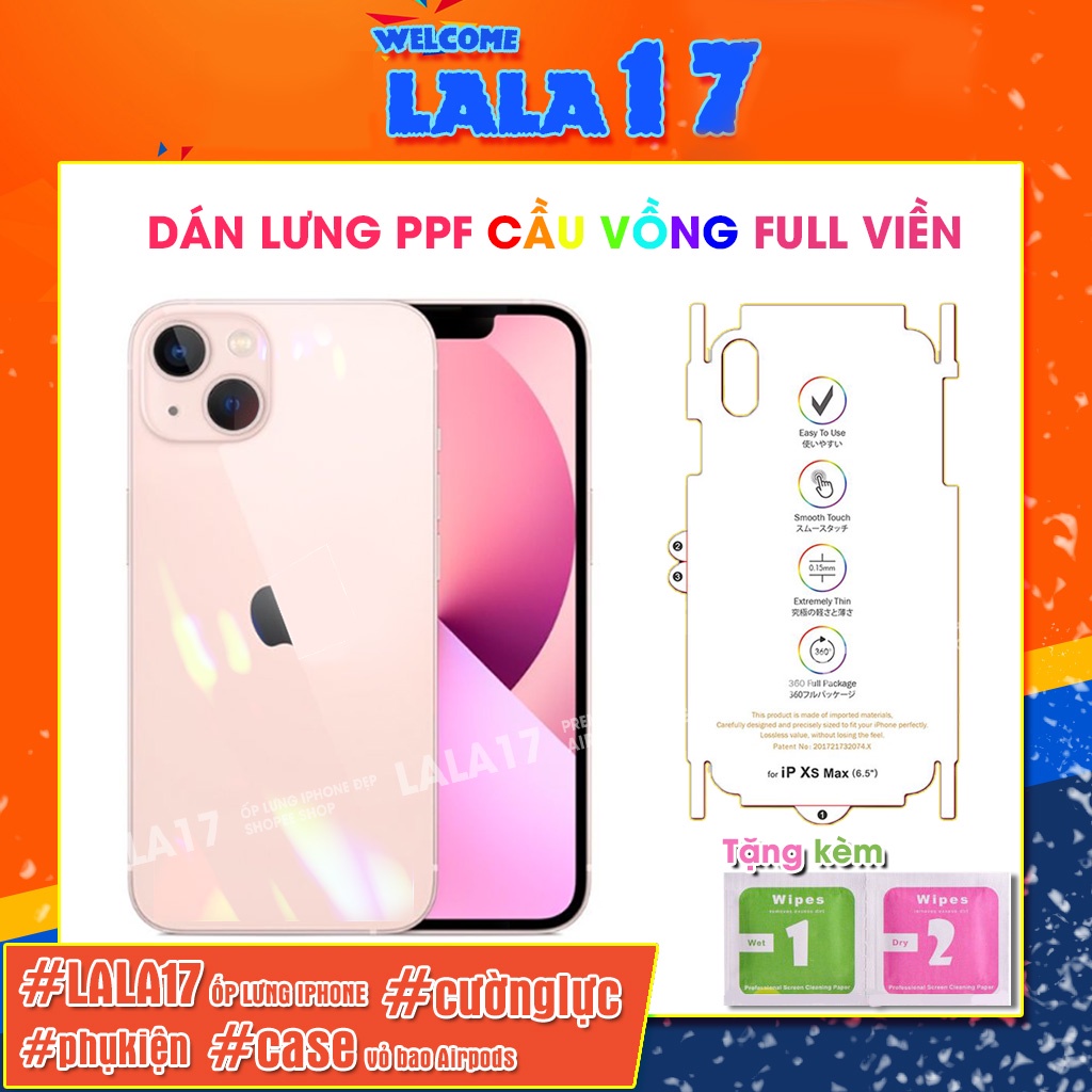 Miếng dán lưng dẻo PPF full viền iphone trong suốt tự phục hồi trầy xước