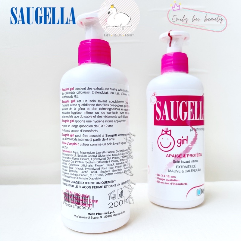 Dung dịch vệ sinh cho bé 3 tuổi+ Saugella Pháp 200ml