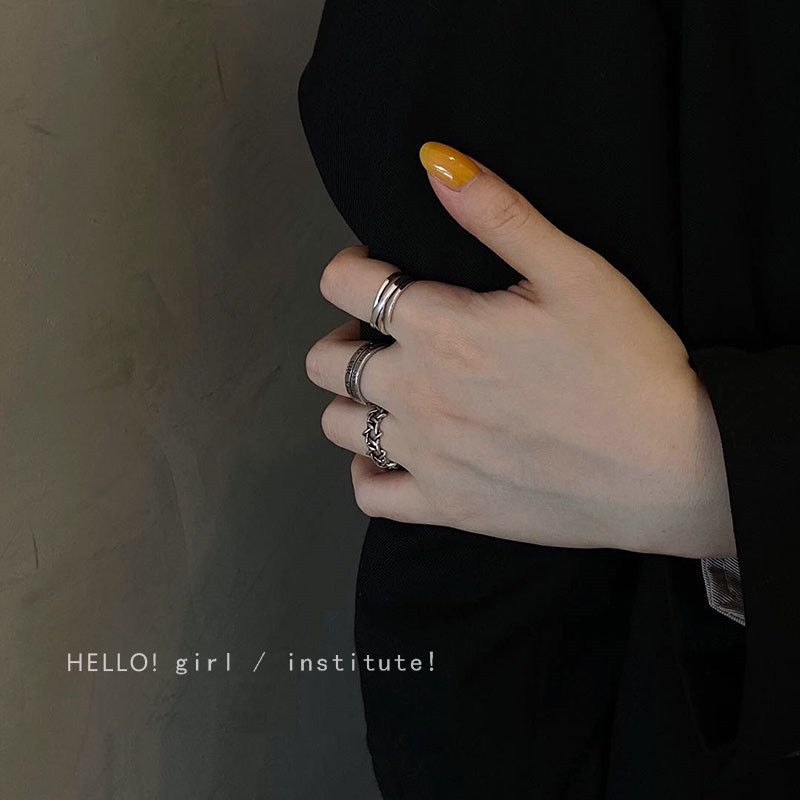 Bộ 3 Nhẫn Bạc Thời Trang Có Thể Điều Chỉnh Kích Cỡ