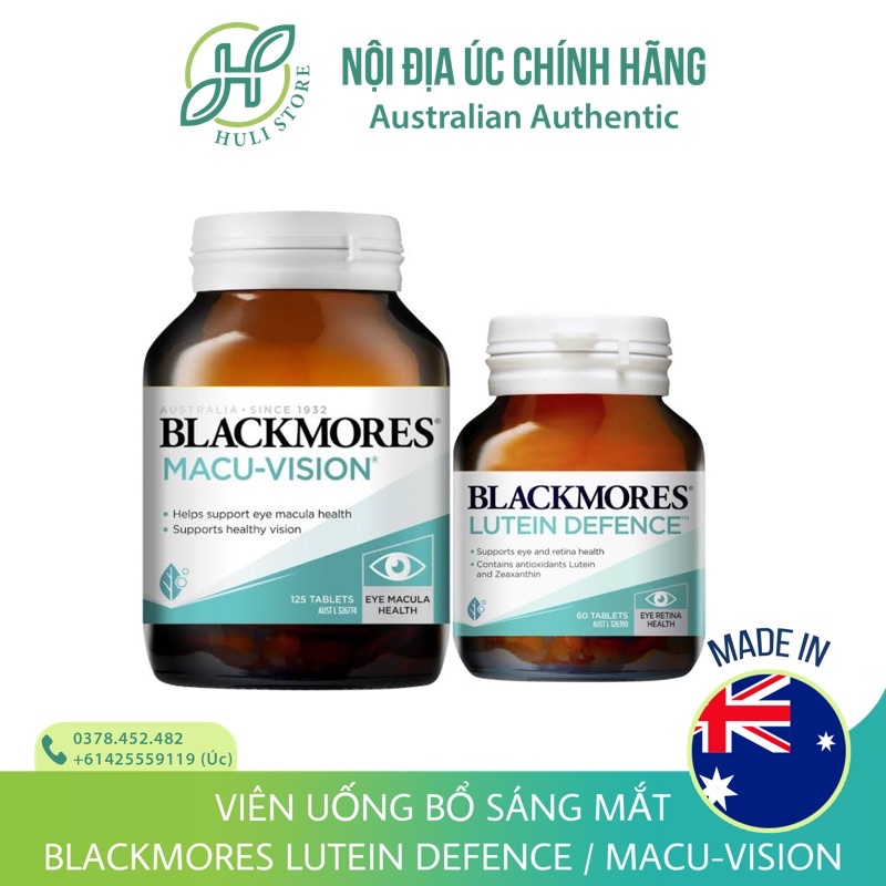 (Mẫu mới) Thuốc bổ mắt Blackmores Macu Vision Macuvision Lutein Defence