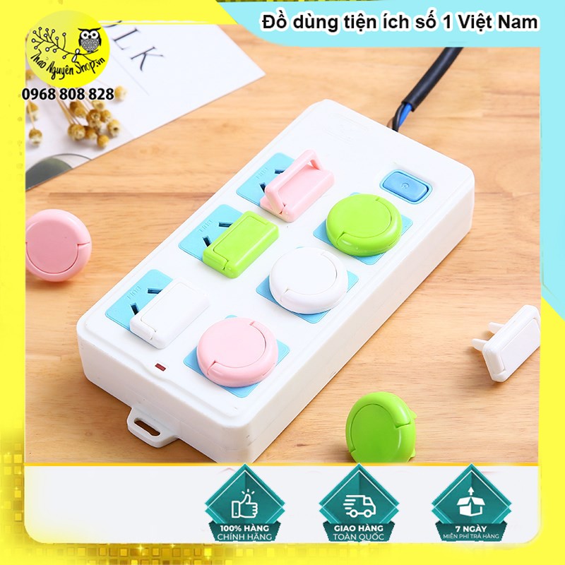 Combo 6 nút Che Ổ Điện, Bịt Ổ Điện 2-3 Chân Có Tay Cầm An Toàn Cho Bé-T3A2