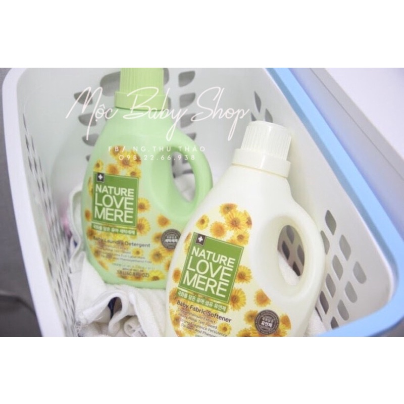 NƯỚC GIẶT/XẢ QUẦN ÁO CHO BÉ NATURE LOVE MERE HƯƠNG HOA CÚC 1800ML/1300ML