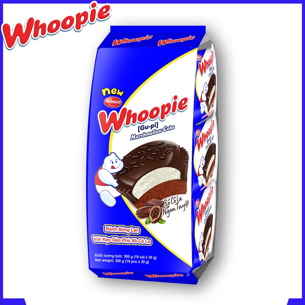 Bánh bông lan với kẹo dẻo phủ Socola - Whoopie - Túi 12 cái/ 360G
