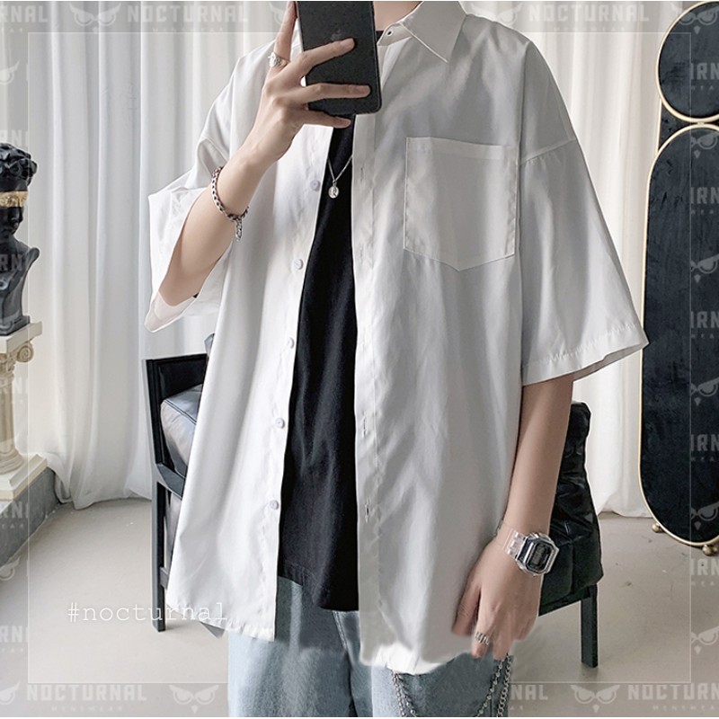 ÁO SƠ MI TAY LỠ BASIC POCKET BASIC NOCTURNAL Nam Nữ Cặp Đôi Unisex Phong Cách Dạo Phố Sài Gòn Ulzzang 2021 | BigBuy360 - bigbuy360.vn