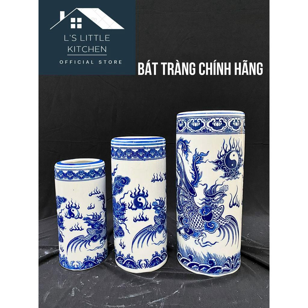 Ống Cắm Hương, Lọ Đựng Hương Bàn Thờ Men Lam Bát Tràng Cao Cấp