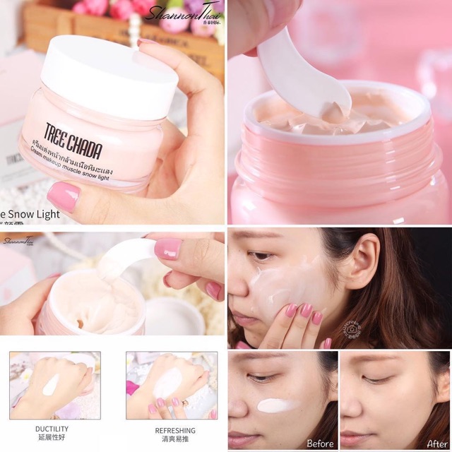 KEM MAKEUP NÂNG TONE + DƯỠNG DA + CHỐNG NẮNG TREE CHADA