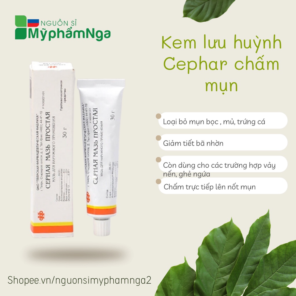 Kem lưu huỳnh Cephar chấm mụn Nga - Mỡ lưu huỳnh Nga loại bỏ mụn
