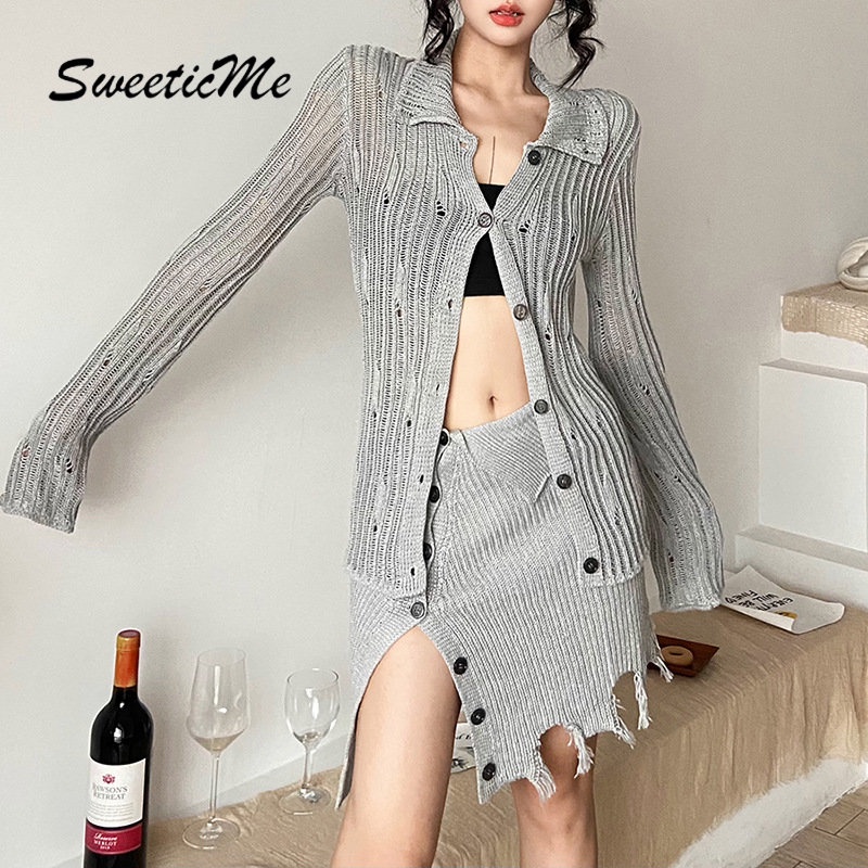 Áo Cardigan Dệt Kim Tay Dài Dáng Ôm Màu Trơn Thời Trang   Quyến Rũ Cho Nữ