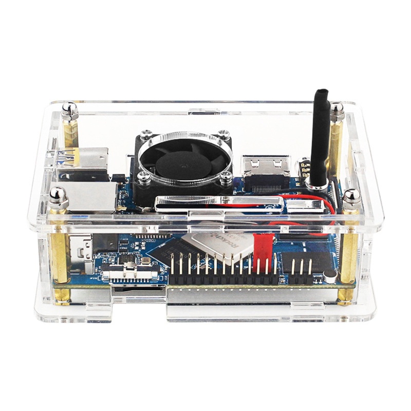 Ốp Điện Thoại Acrylic Trong Suốt Có Quạt Làm Mát Tiện Dụng Cho Pi 4 Lts