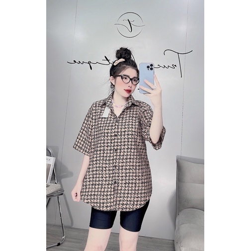 Set Sơmi Tay Lở Form Rộng Lụa 100D Hoạ Tiết ZicZac Quần Thun Ngố Ảnh Thật