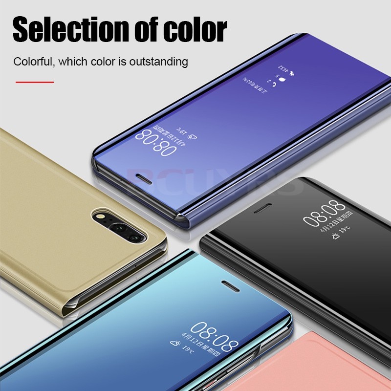 Bao Da Điện Thoại Nắp Lật Tráng Gương Cho Huawei Nova3i Nova5T 7i 7 7SE 4E 2i 4 P40 P40pro P30pro P30