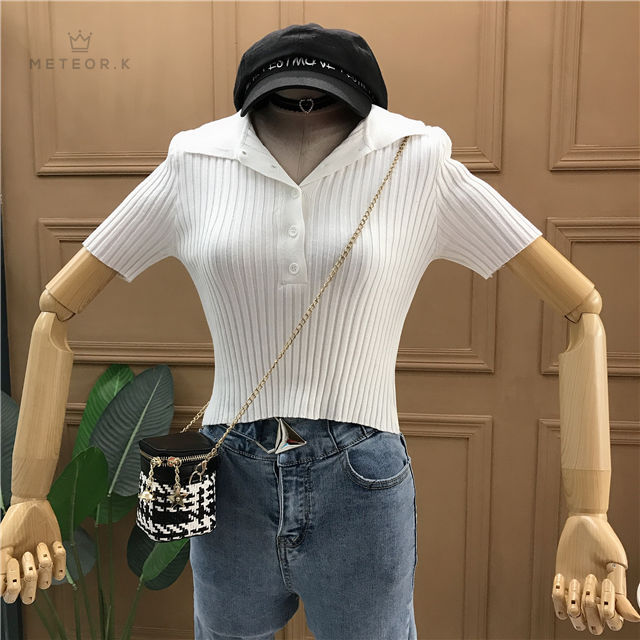 Áo Thun Polo Nữ Tay Ngắn Đơn Giản Thời Trang Phong Cách Hàn Quốc | BigBuy360 - bigbuy360.vn