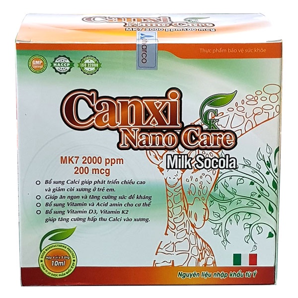 Canxi nano care CK – Hỗ trợ bổ sung canxi cho mẹ bầu và trẻ cần tăng chiều cao (20 ống)