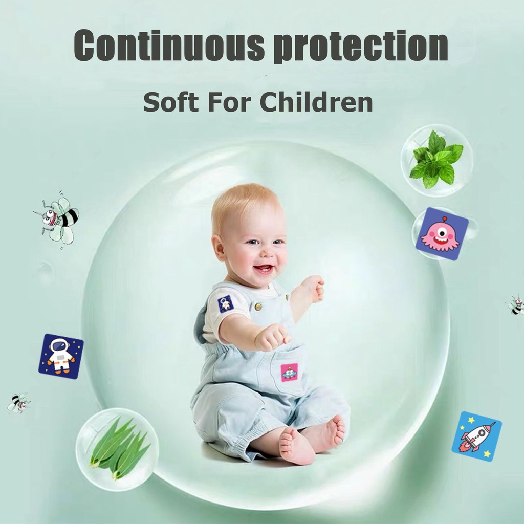 Set 6 Miếng Dán Chống Muỗi Họa Tiết Hoạt Hình Cho Bé