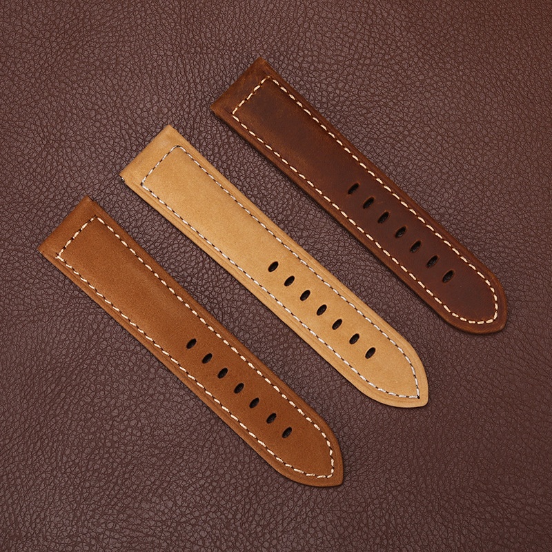 Dây Đeo Đồng Hồ Bằng Da Bò Thật Chống Nước 22mm 24mm 26mm Cho Panerai
