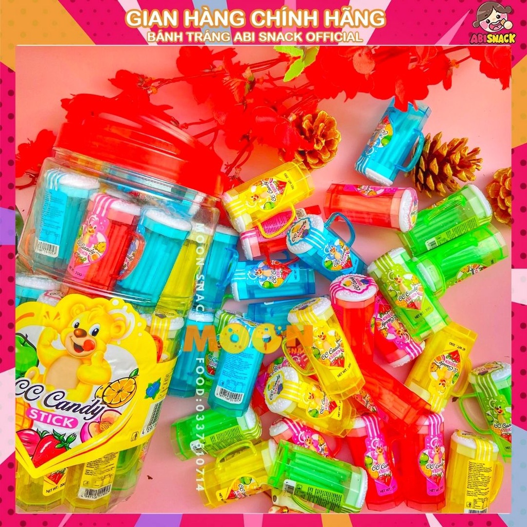 Kẹo tăm lạnh cốc bia CC Candy Stick bình siêu ngộ nghĩnh 20g-món ăn vặt tuổi thơ