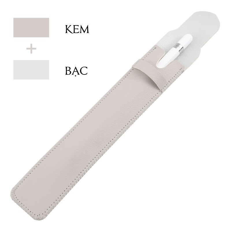 Bao Da Đựng Bút Cảm Ứng Và Apple Pencil 1, 2 Hai Màu Có Nắp Đậy