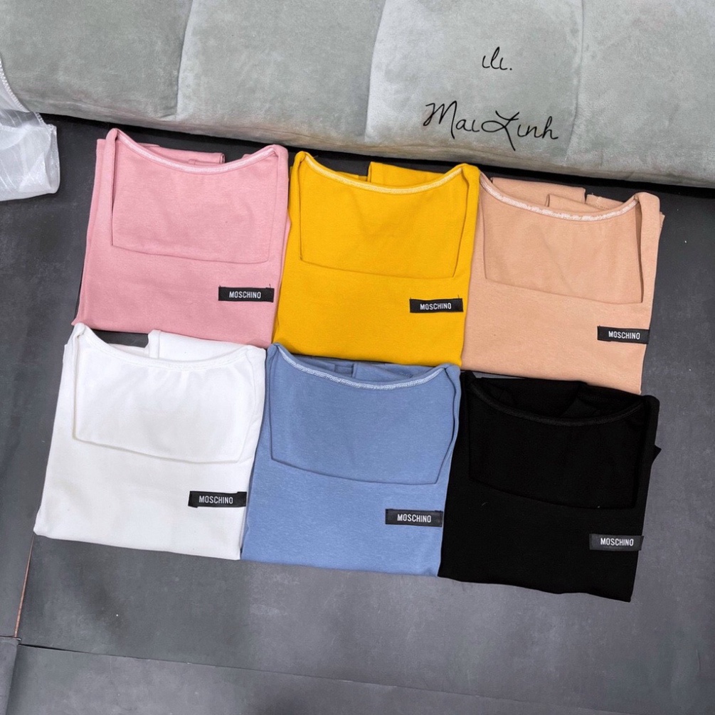 Áo thun nữ cổ vuông dài tay, áo thun bozip loại 1 nữ cổ vuông dễ mặc mà tôn dáng cực kỳ A41 ONE UNISEX
