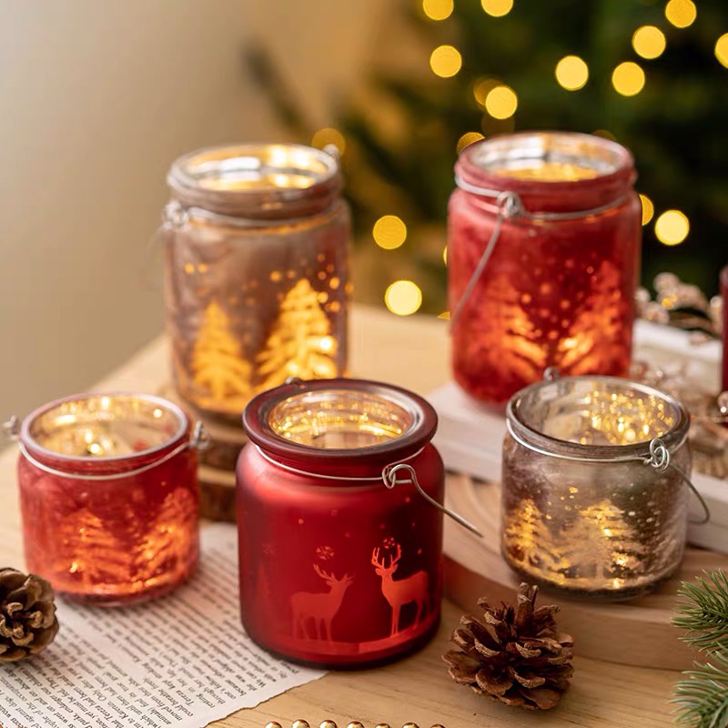 Cốc đựng nến, ly đựng nến phong cách Giáng sinh - cutam.homedecor