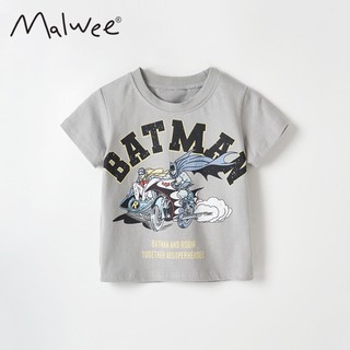 Áo bé trai Malwee áo thun cotton xám batman