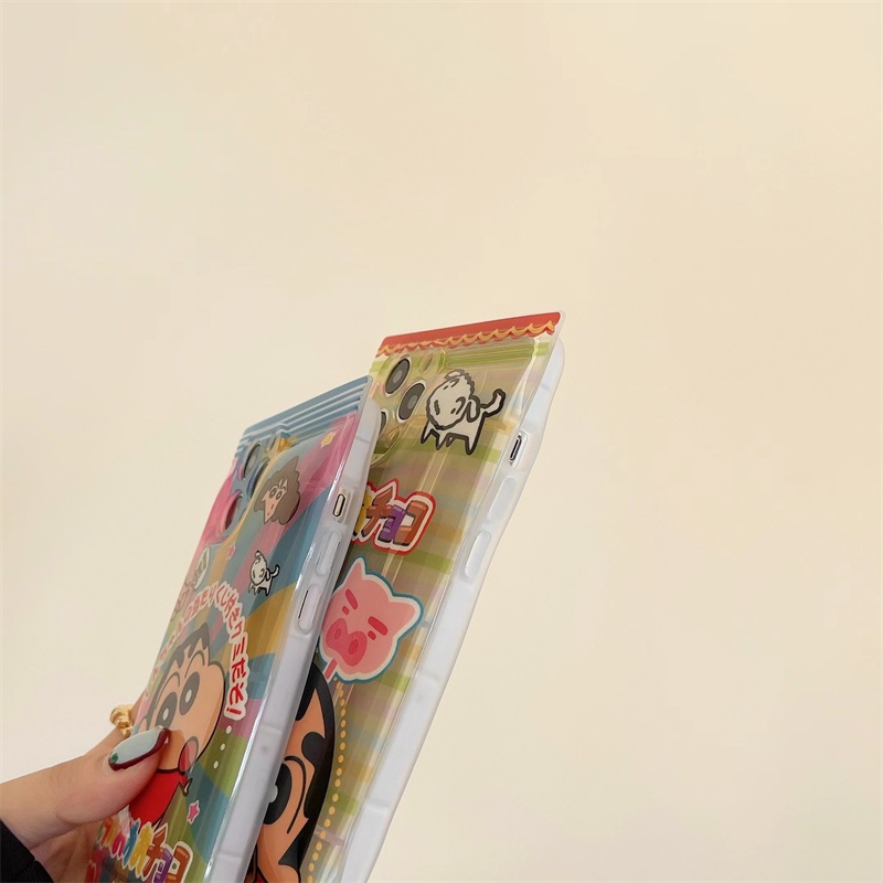 Shin-chan Dễ Thương iPhone 14/14ProMax/13ProMax/13Pro/13/12ProMax/12Pro/12/11Pro/11ProMax/Xsmax/X/Xr/7/8Plus Gói Kẹo Apple Couple Snack Vỏ Điện Thoại Di Động Vỏ Silicon Hài Hước Mới