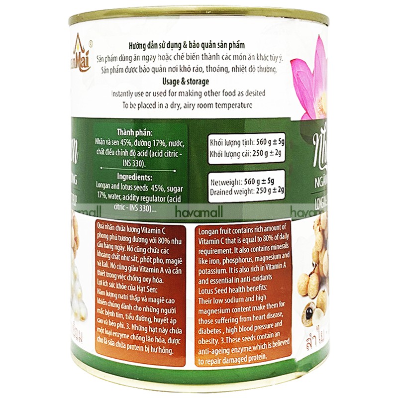 [HÀNG CHÍNH HÃNG] Nhãn Sen Ngâm Nước Đường 560gr
